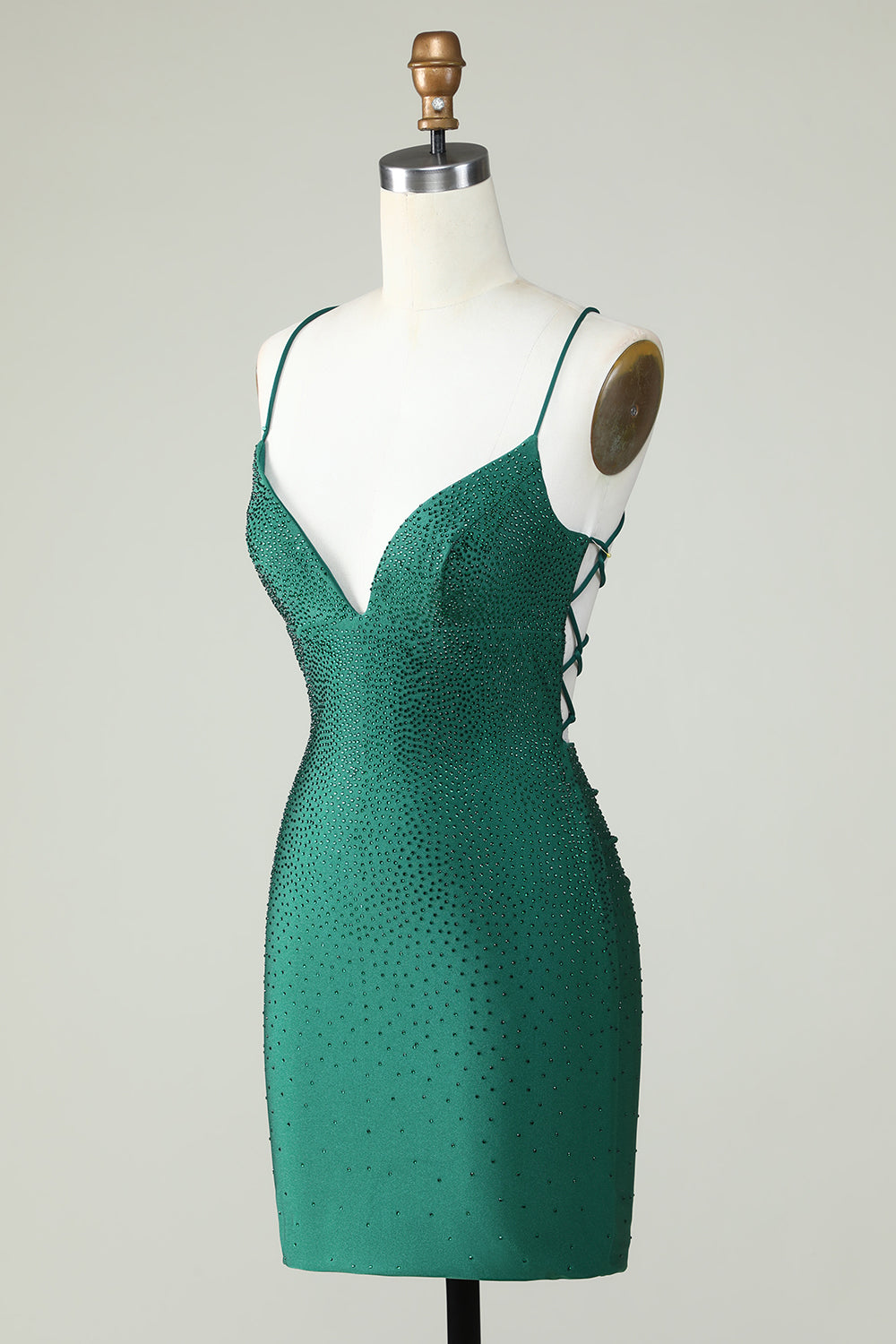 Dark Green Beading Tight Glitter Homecoming Dress