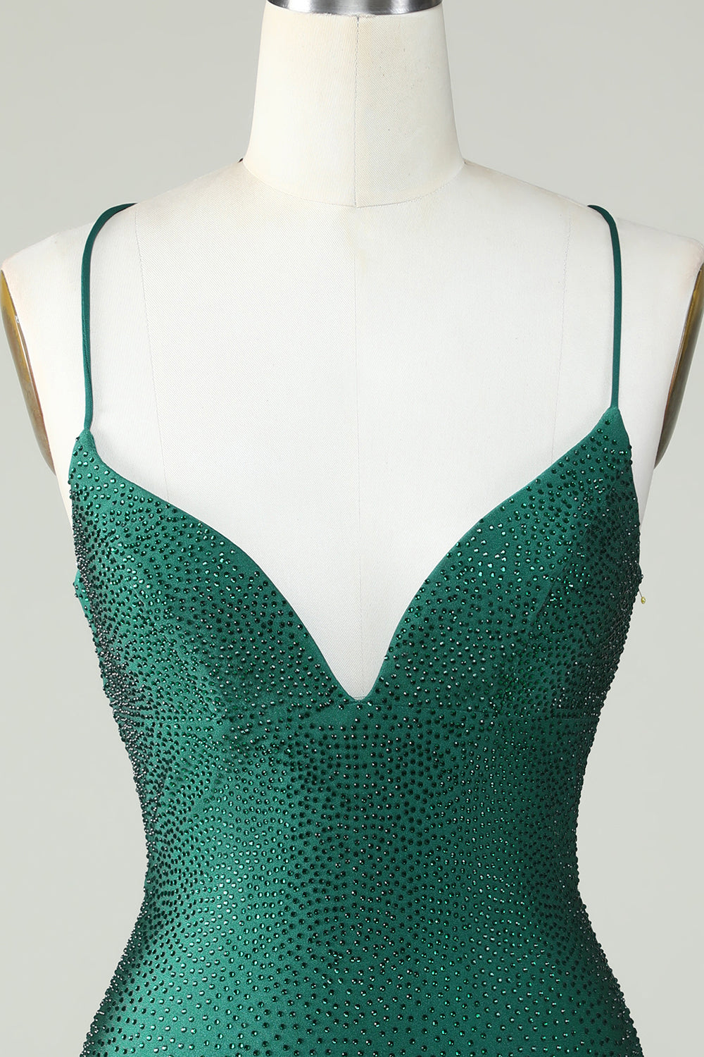 Dark Green Beading Tight Glitter Homecoming Dress