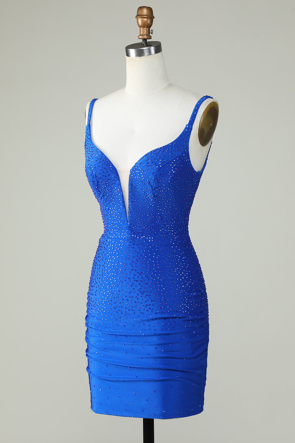 Beading Royal Blue Tight Glitter Homecoming Dress