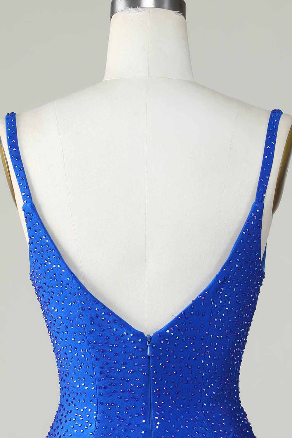 Beading Royal Blue Tight Glitter Homecoming Dress