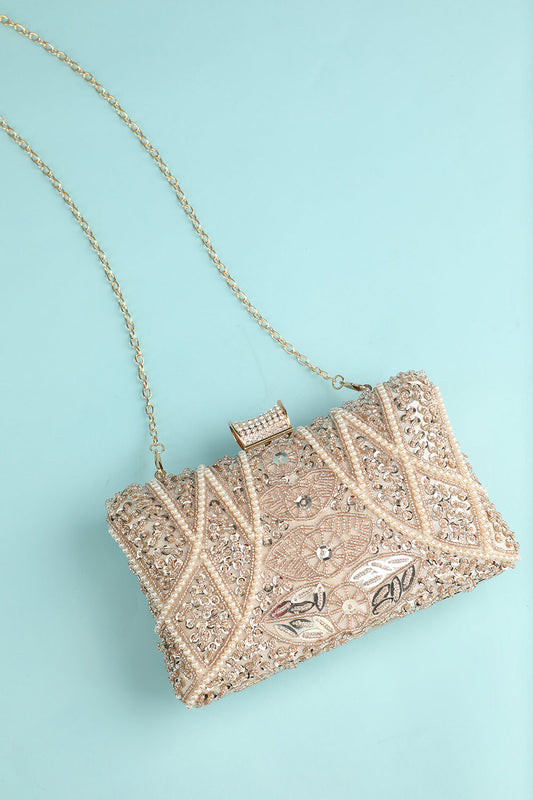 Reto Pearl Embroidery Handbag