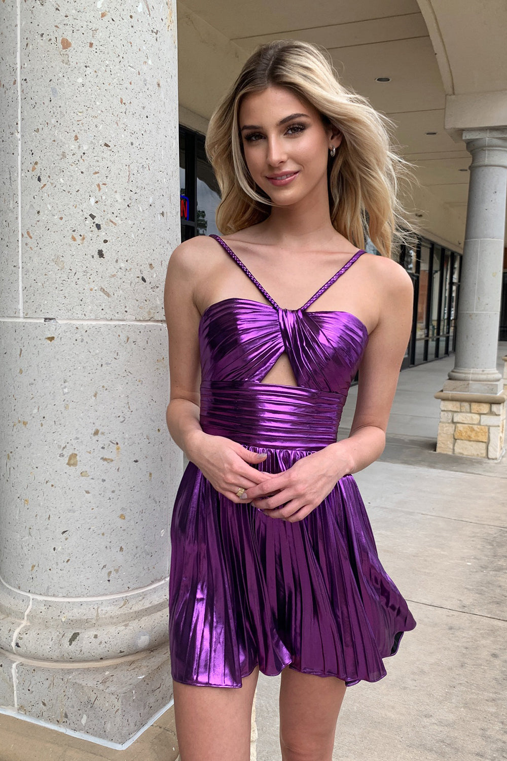 A Line Dark Purple Short Homecoming Dress