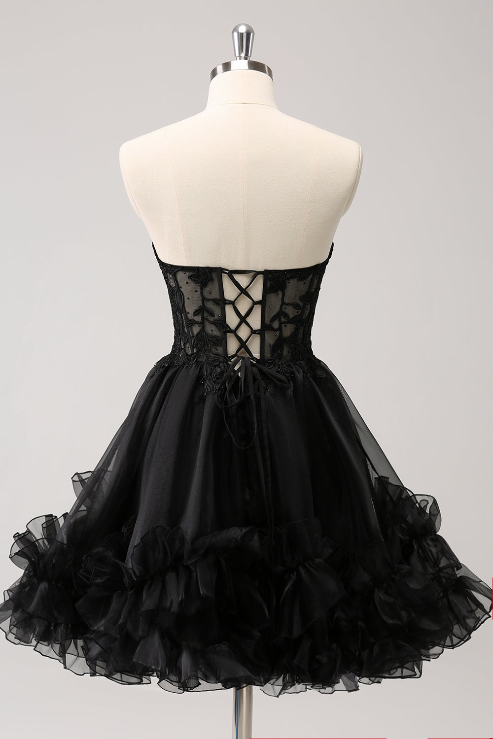 A Line Little Black Strapless Homecoming Dress