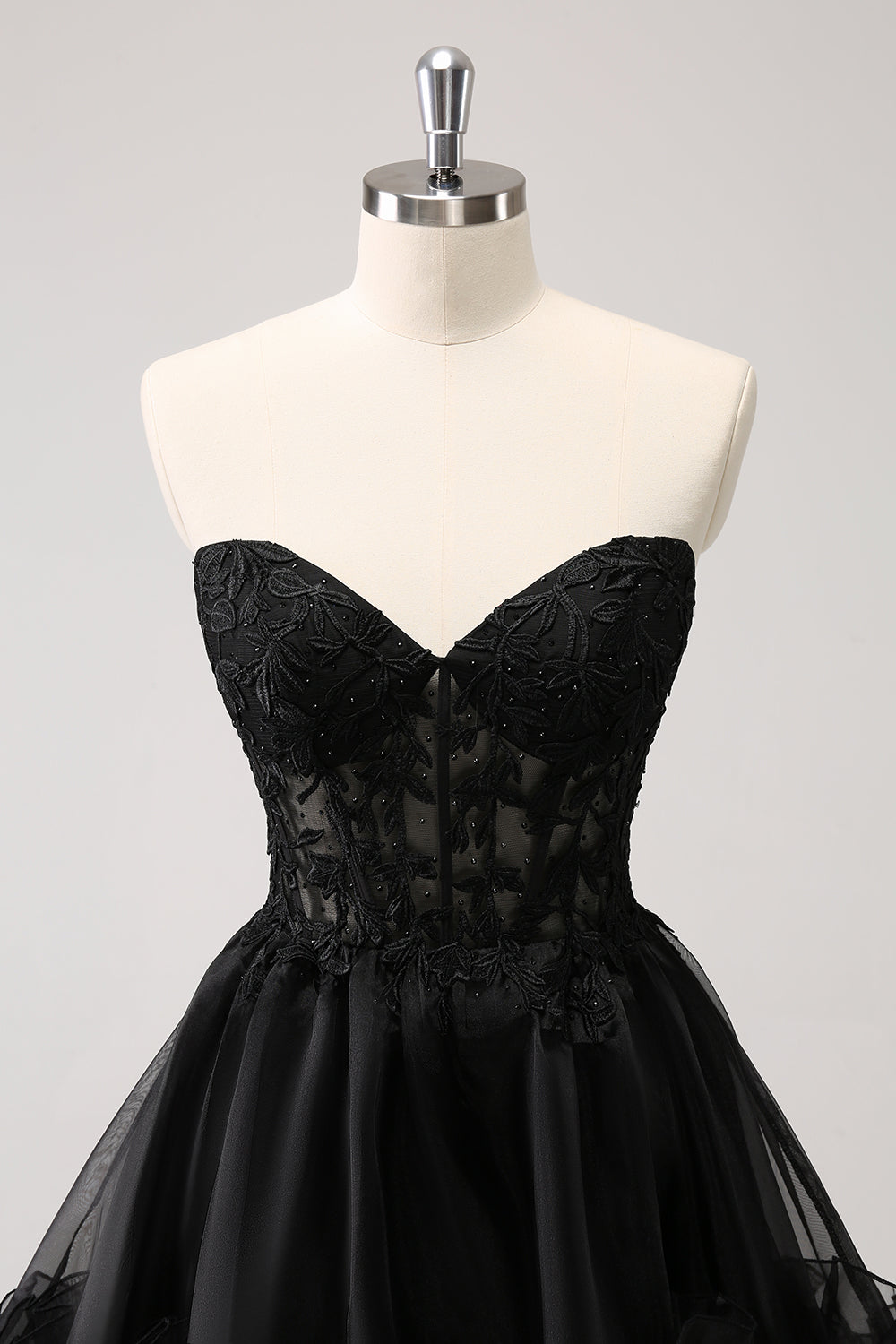 A Line Little Black Strapless Homecoming Dress