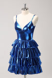 A Line Ink Blue Strapless Homecoming Dress