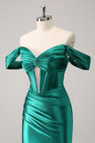 Off The Shoulder Dark Green Tight Homecoming Dress