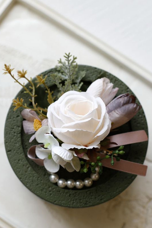 Apricot Wrist Corsage for Prom Party