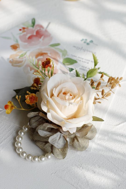 Apricot Party Corsage Wrist flower