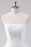 White A Line Strapless Short Homecoming Dress