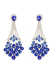 Royal Blue Rhinestone Stud Earrings