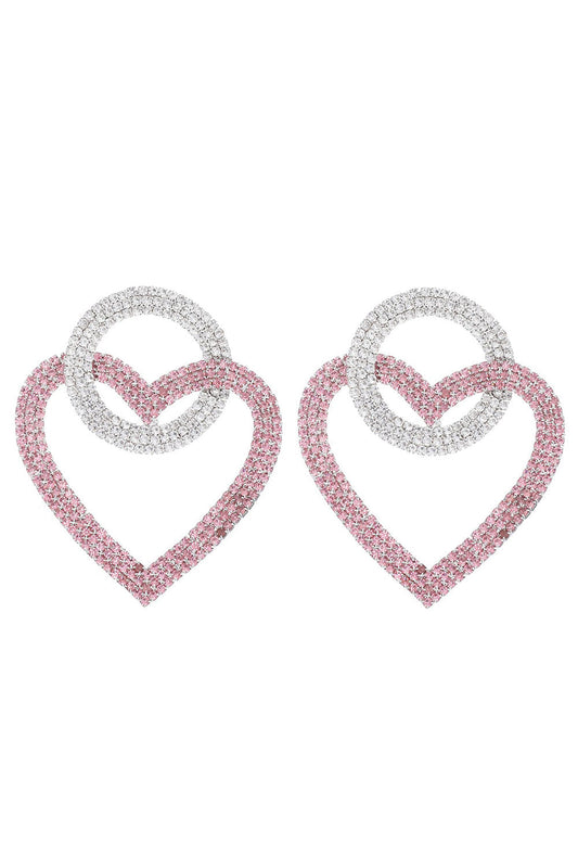 Sparkly Rhinestones Heart Earrings