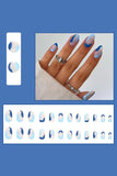 24 Pcs Press On Nails Printed False Nail