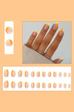 24 Pcs Press On Nails Printed False Nail