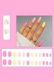 24 Pcs Press On Nails Printed False Nail