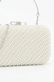 White Pearl Beaded Party Handbag