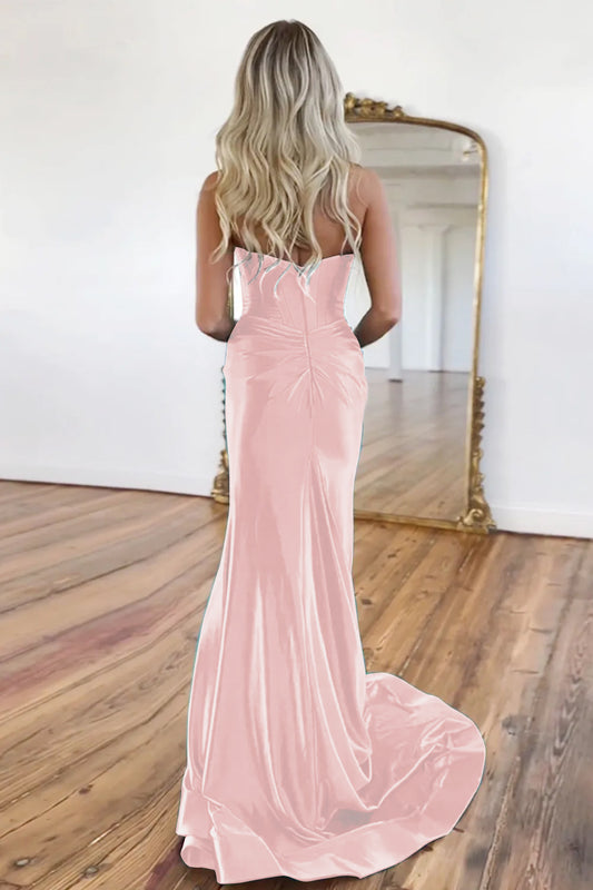 Mermaid Blush Sweetheart Long Prom Dress