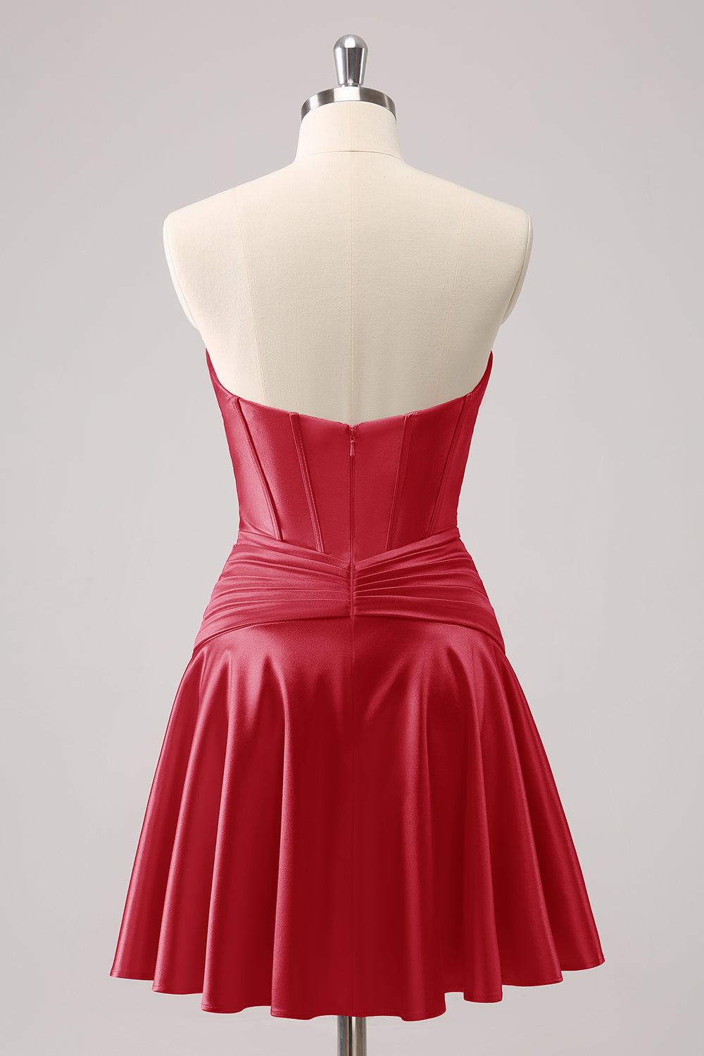 Fuchsia A Line Strapless Homecoming Dress