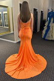 Orange Sweetheart Mermaid Floor-Length Prom Dress With Slit