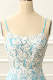 Blue Corset Tight Homecoming Dress with Appliques