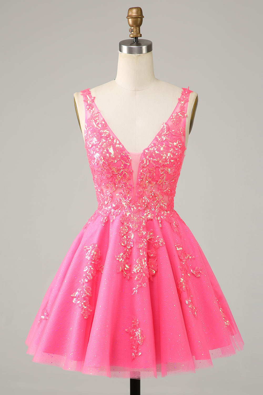Orange Cute Sparkly Homecoming Dress with Sequins Appliques
