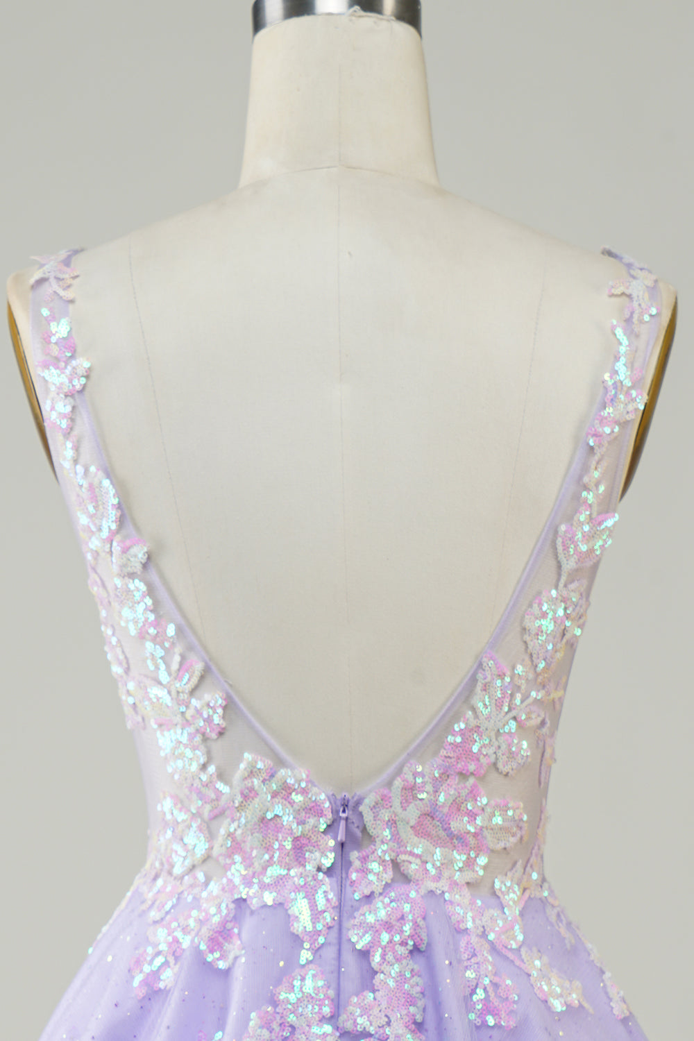 Lilac Cute Sparkly Homecoming Dress with Sequins Appliques