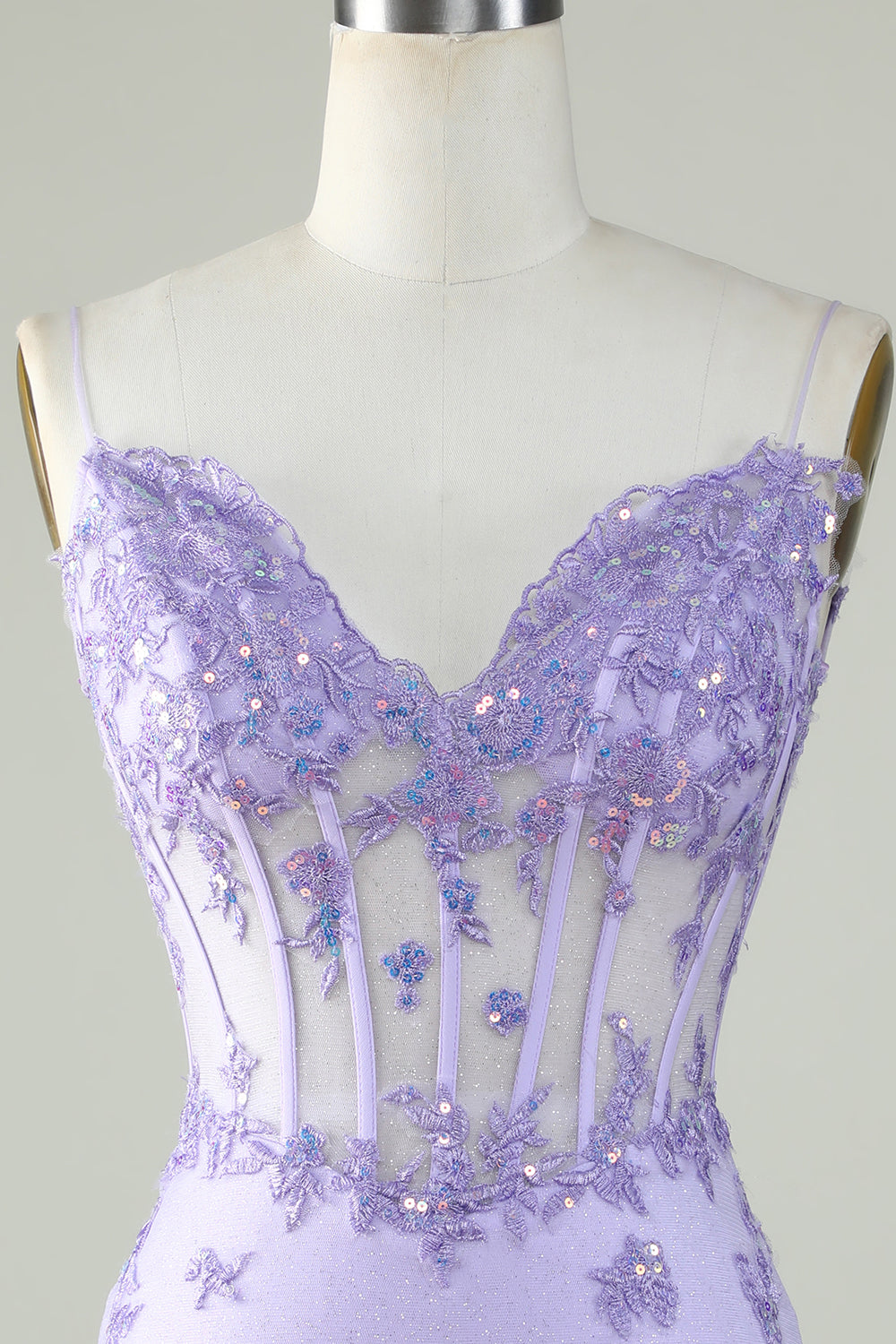 Glitter Purple Corset Tight Homecoming Dress with Appliques