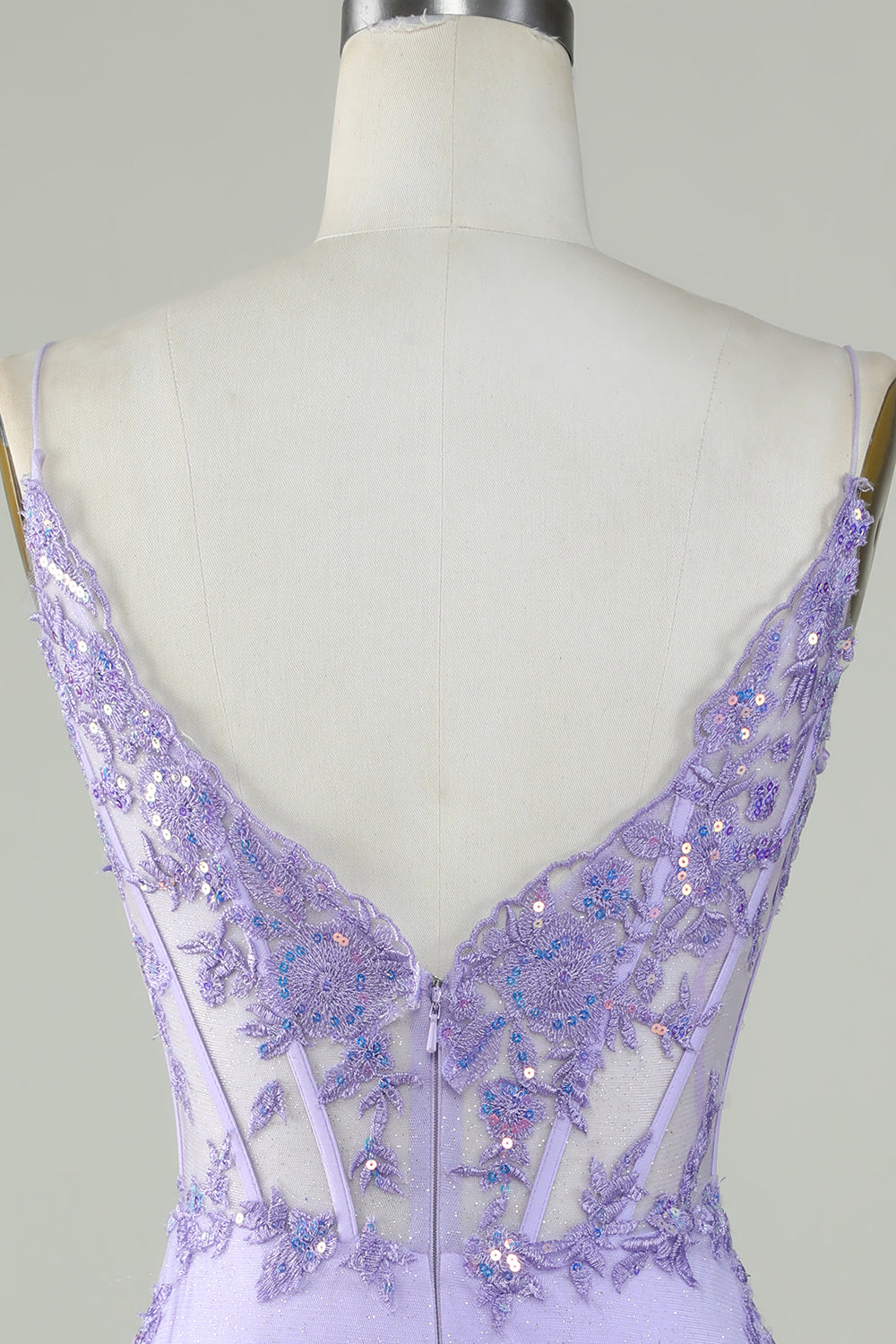 Glitter Purple Corset Tight Homecoming Dress with Appliques