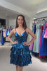 A Line Ink Blue Strapless Homecoming Dress