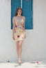 Champagne Tight Homecoming Dress with 3D Floral