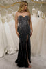 Black Mermaid Sweetheart Long Sparkly Beaded Prom Dress With Slit