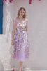 A-Line Corset Purple Knee-Length Prom Dress with 3D Flowers