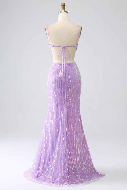 Sparkly Mermaid Sequins Spaghetti Straps Prom Dress