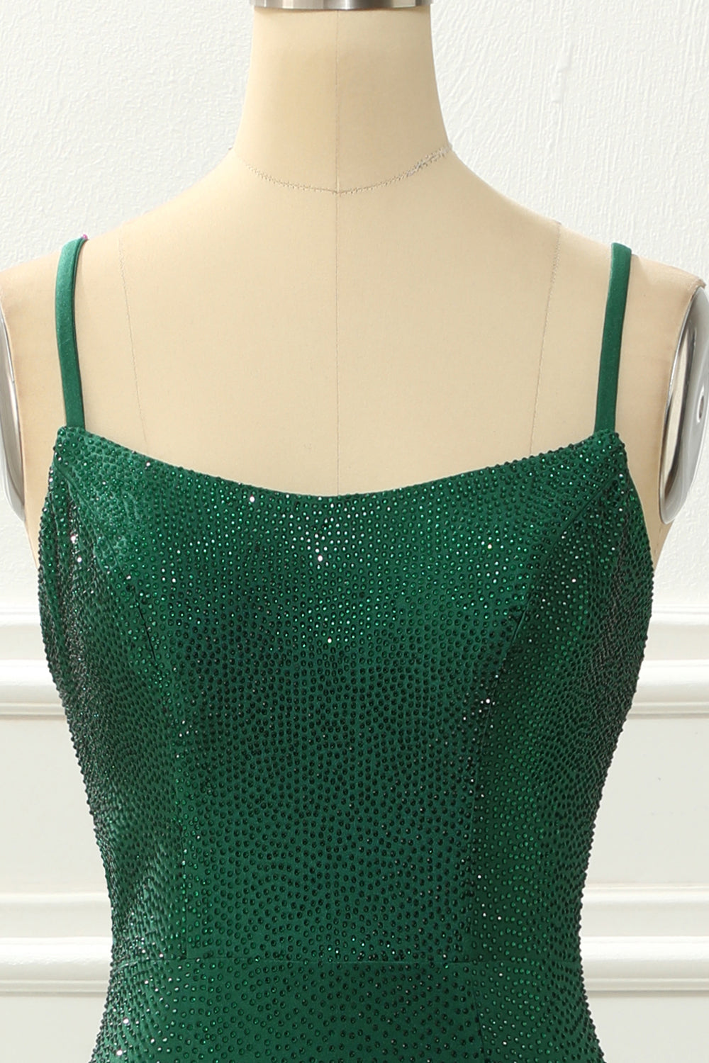 Green Mermaid Beading Prom Dress with Slit