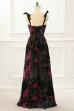 Black Burnout Velvet Prom Dress