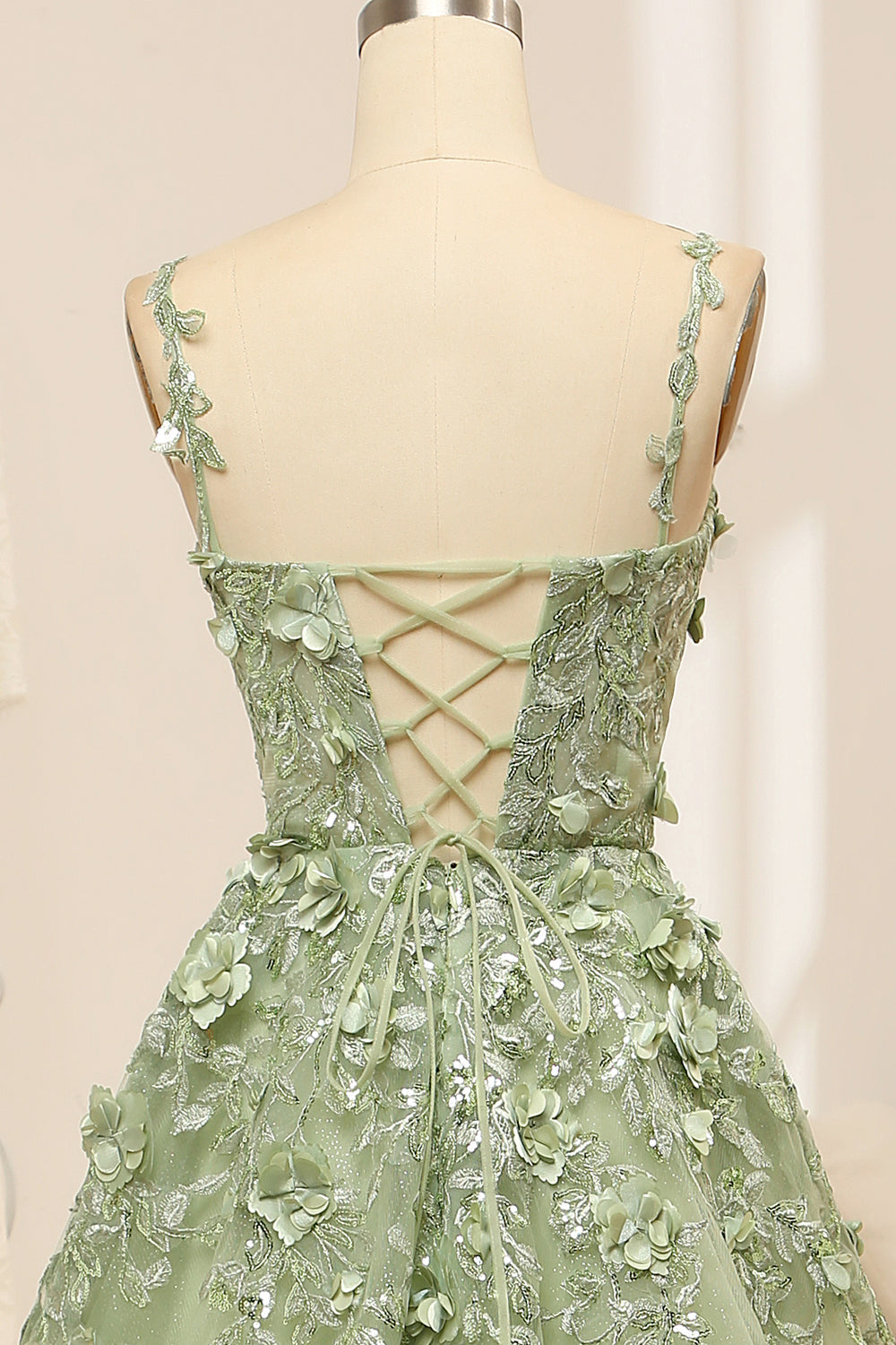 Chiclody Women Sage Green Homecoming Dress A Line Tulle Corset Short Prom  Dress