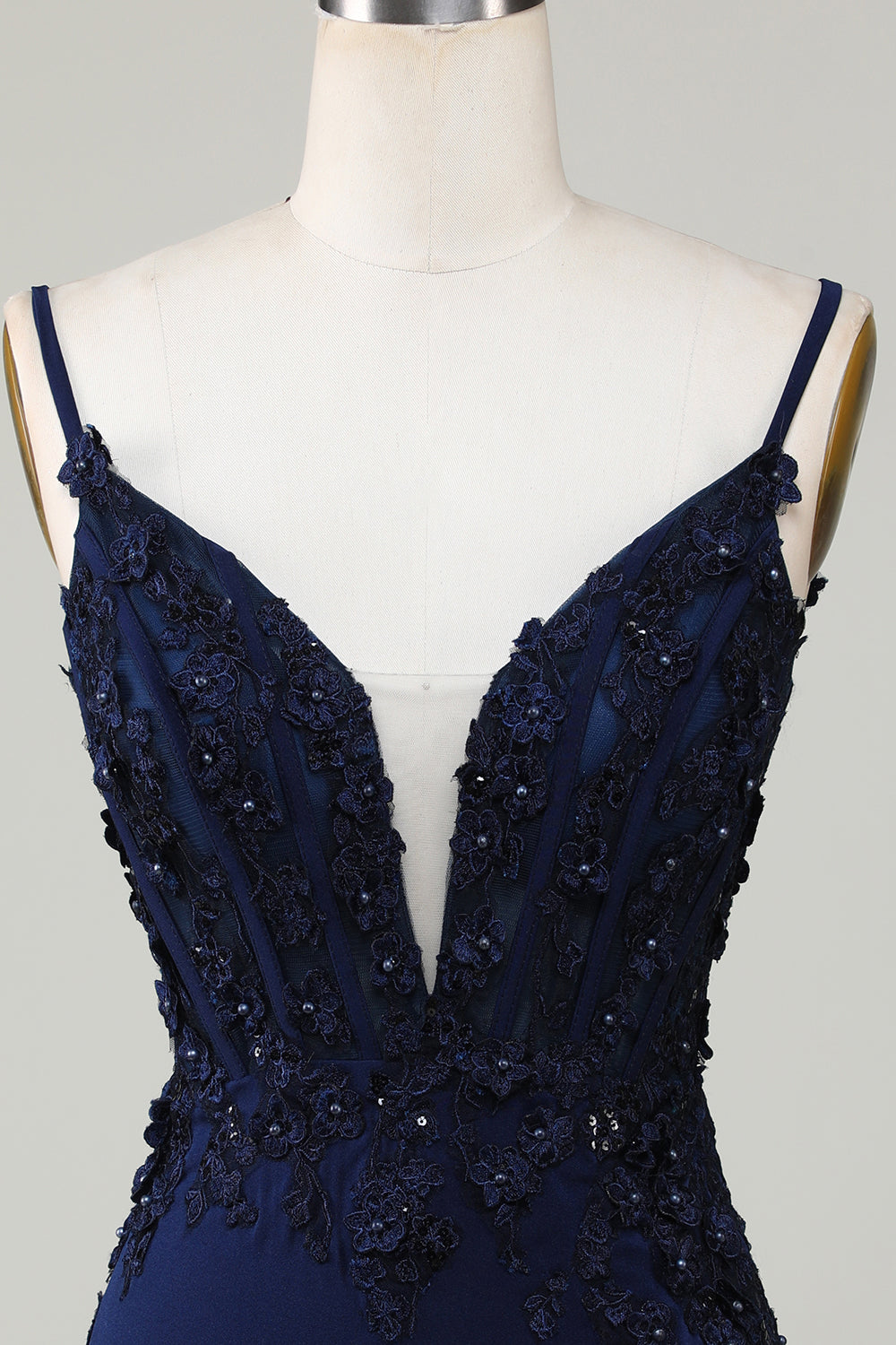 Sparkly Navy Corset Tight Short Homecoming Dress with Lace