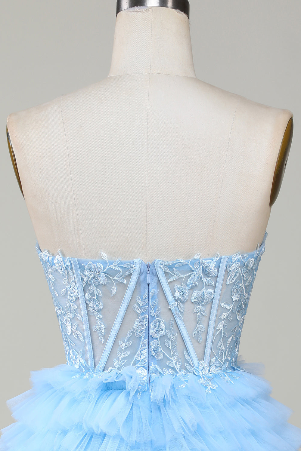 Blue Corset Cute Tiered Homecoming Dress with Ruffles