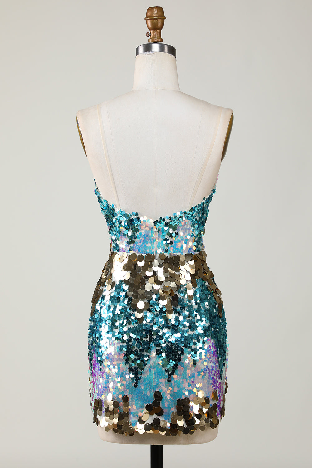 Sequined Blue Sparkly Tight Homecoming Dress