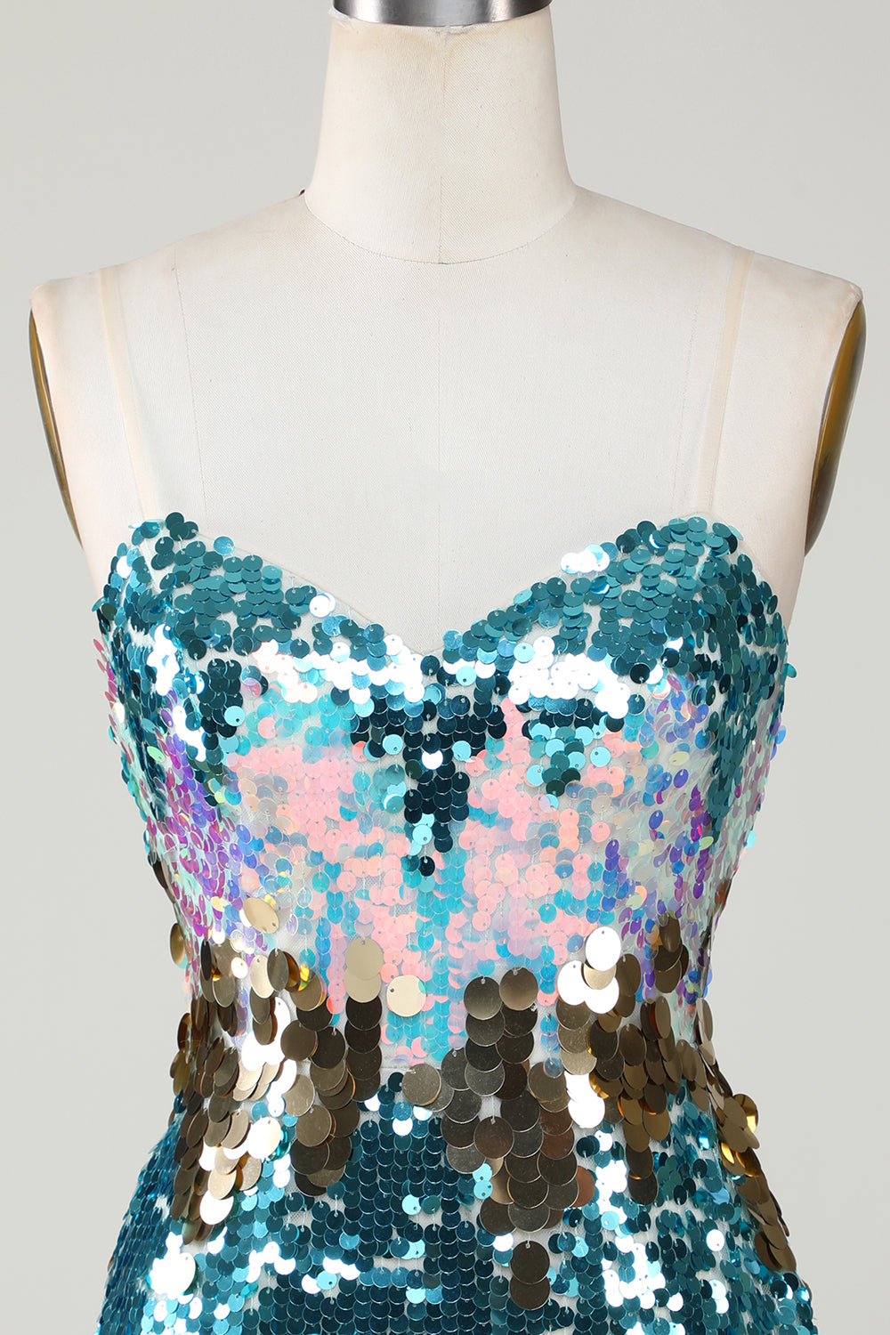 Sequined Blue Sparkly Tight Homecoming Dress