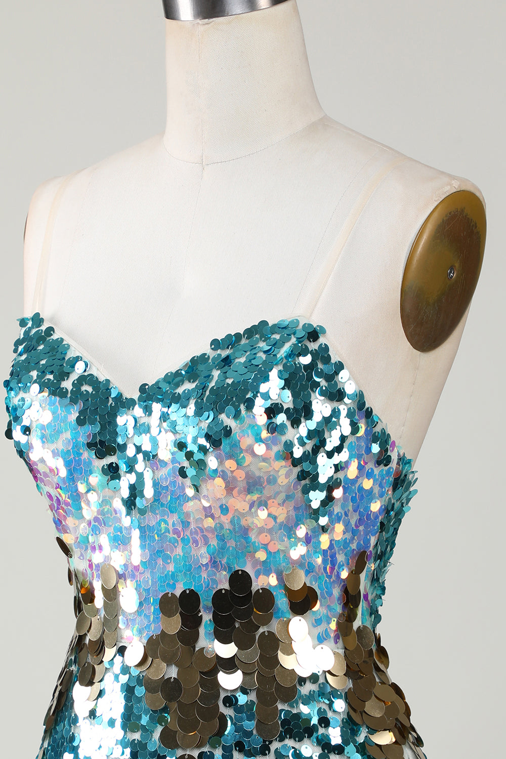 Sequined Blue Sparkly Tight Homecoming Dress