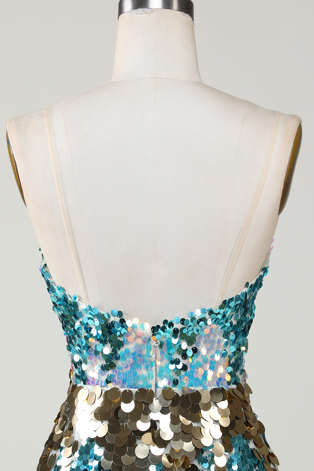 Sequined Blue Sparkly Tight Homecoming Dress