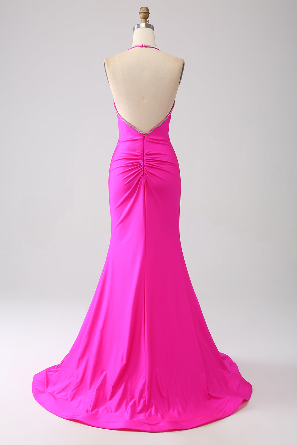 Royal Blue Mermaid Halter Neck Backless Long Prom Dress